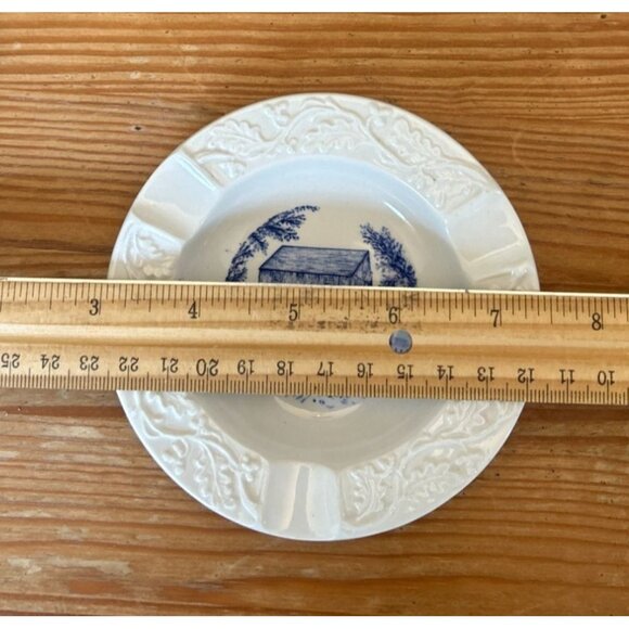 Old Sturbridge Village Grist Mill Burleigh England Vintage Small Plate Blue Whit - Picture 4 of 4